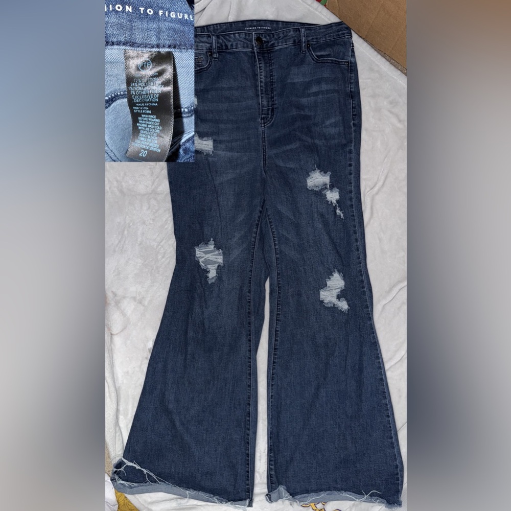 Distressed Blue Jeans